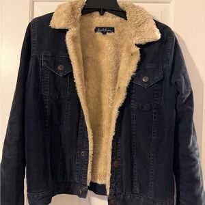 Lorelai Gilmore Earl Jean Navy Corduroy Sherpa Jacket